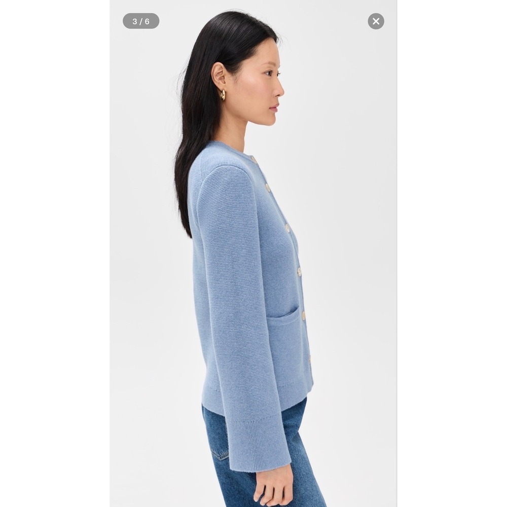 Alex Mill Provence Sweater Jacket Dolly Blue Button Size M NWOT Pristine - Picture 5 of 14